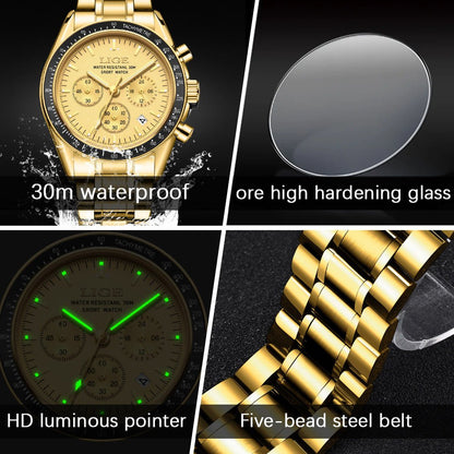Mens Multifunctional Waterproof Calendar Luminous Quartz Watch - Oopsdadforgot.com