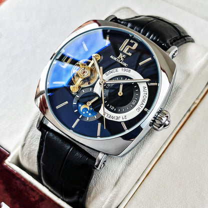 Mens Square Fully Automatic Mechanical Watch Casual Mens Wristwatch - Oopsdadforgot.com
