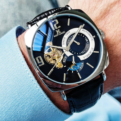 Mens Square Fully Automatic Mechanical Watch Casual Mens Wristwatch - Oopsdadforgot.com
