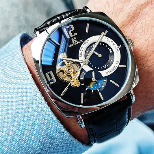 Mens Square Fully Automatic Mechanical Watch Casual Mens Wristwatch - Oopsdadforgot.com