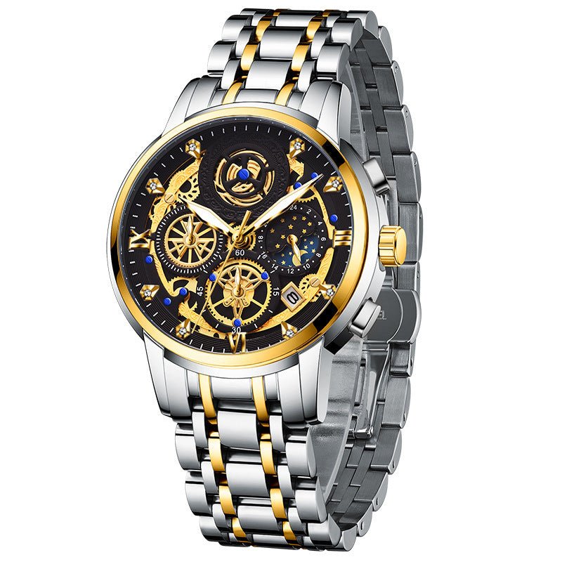 Men's Stainless Steel Multifunction Quartz Watch - Oopsdadforgot.com