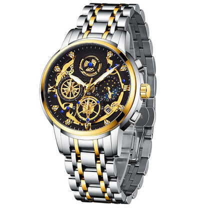 Men's Stainless Steel Multifunction Quartz Watch - Oopsdadforgot.com