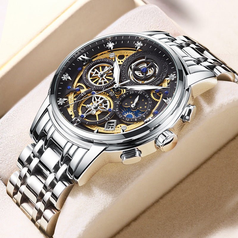 Men's Stainless Steel Multifunction Quartz Watch - Oopsdadforgot.com