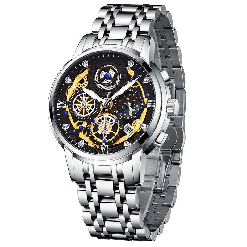 Men's Stainless Steel Multifunction Quartz Watch - Oopsdadforgot.com