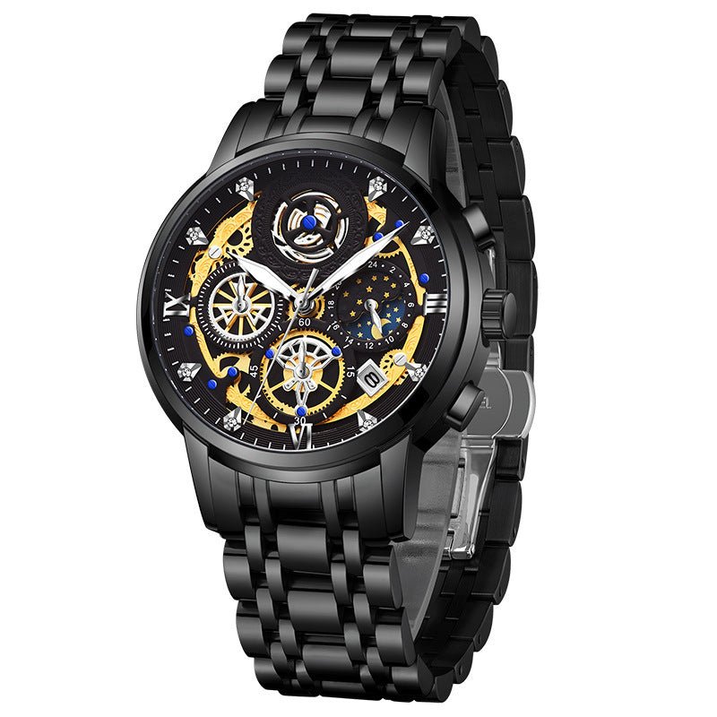 Men's Stainless Steel Multifunction Quartz Watch - Oopsdadforgot.com