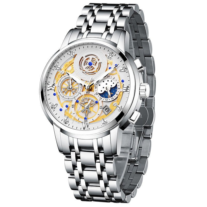 Men's Stainless Steel Multifunction Quartz Watch - Oopsdadforgot.com