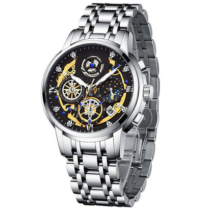 Men's Stainless Steel Multifunction Quartz Watch - Oopsdadforgot.com