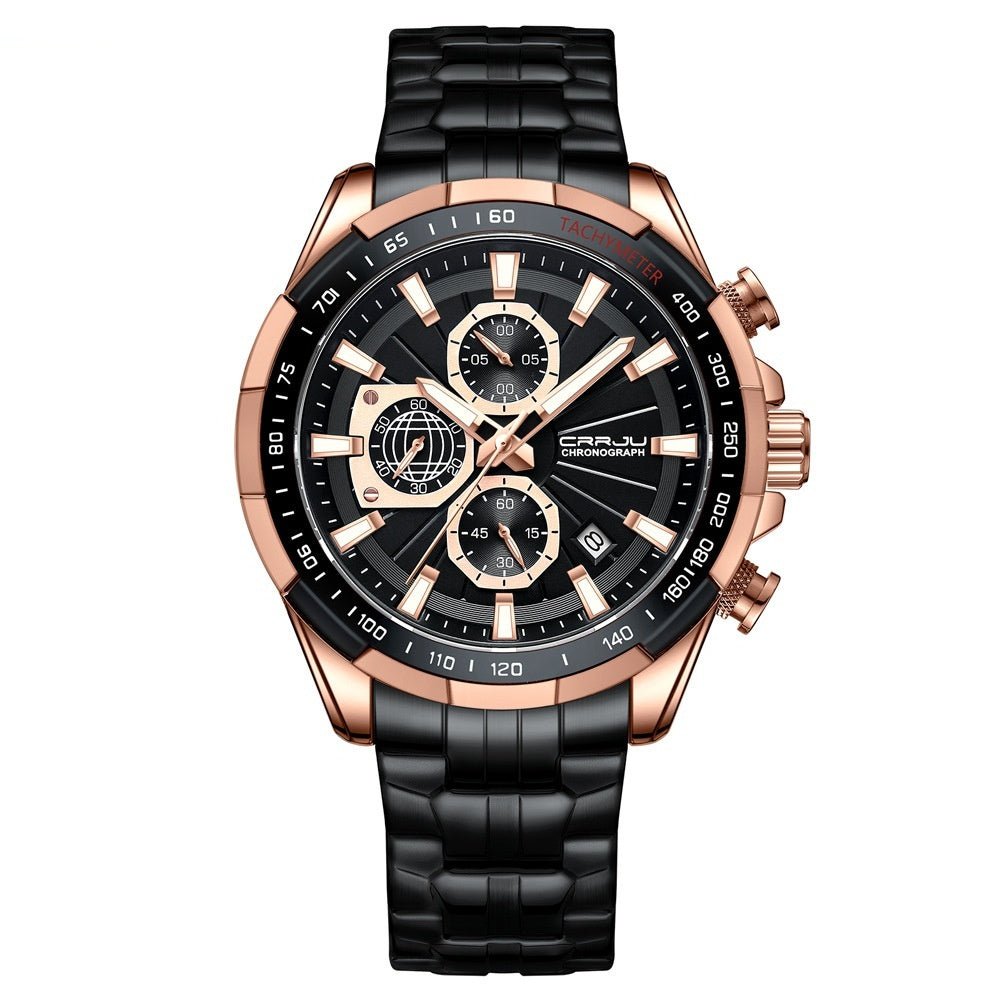 Men's Steel - band Multi - function Waterproof Watch - Oopsdadforgot.com