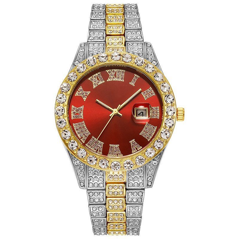 Men's Steel Strap Hip - hop Roman Quartz Watch - Oopsdadforgot.com