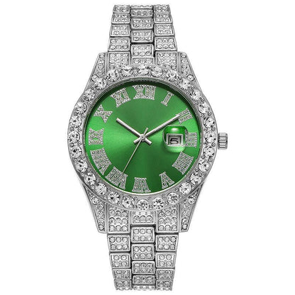 Men's Steel Strap Hip - hop Roman Quartz Watch - Oopsdadforgot.com