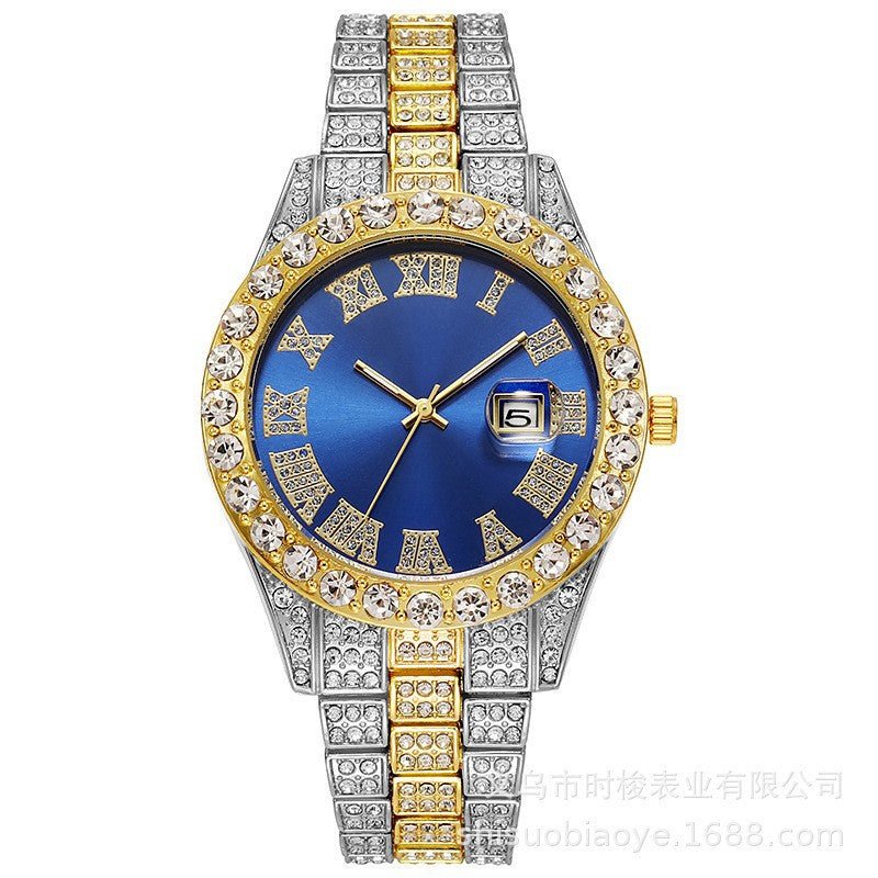 Men's Steel Strap Hip - hop Roman Quartz Watch - Oopsdadforgot.com