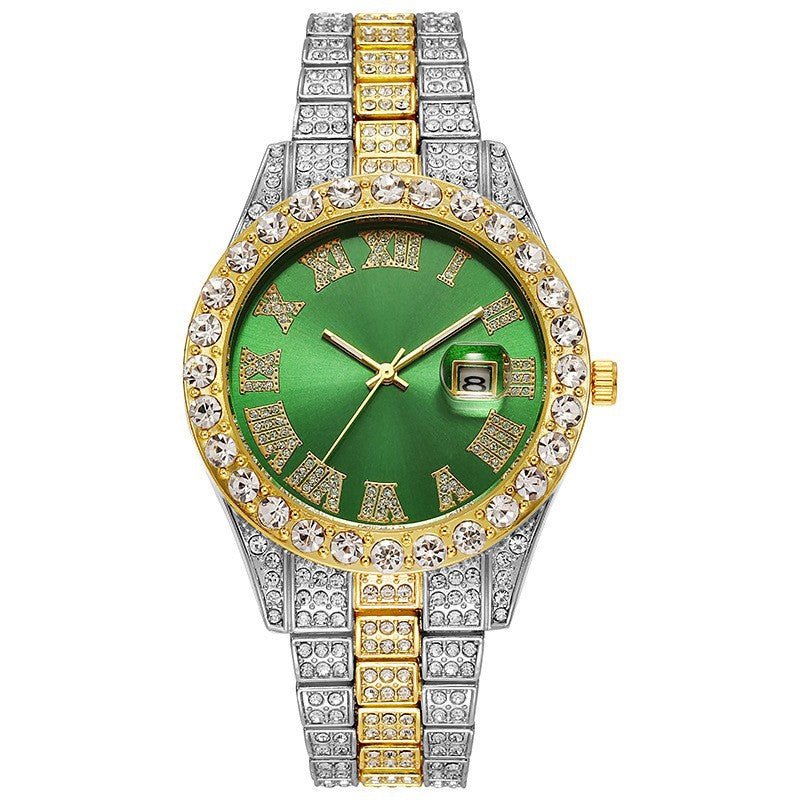 Men's Steel Strap Hip - hop Roman Quartz Watch - Oopsdadforgot.com