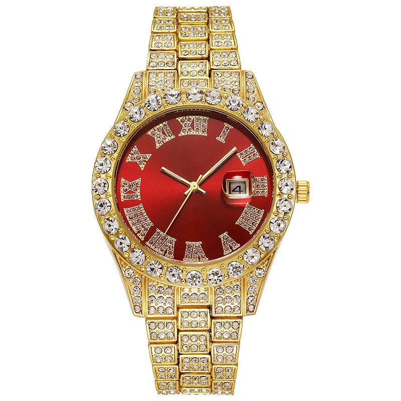 Men's Steel Strap Hip - hop Roman Quartz Watch - Oopsdadforgot.com