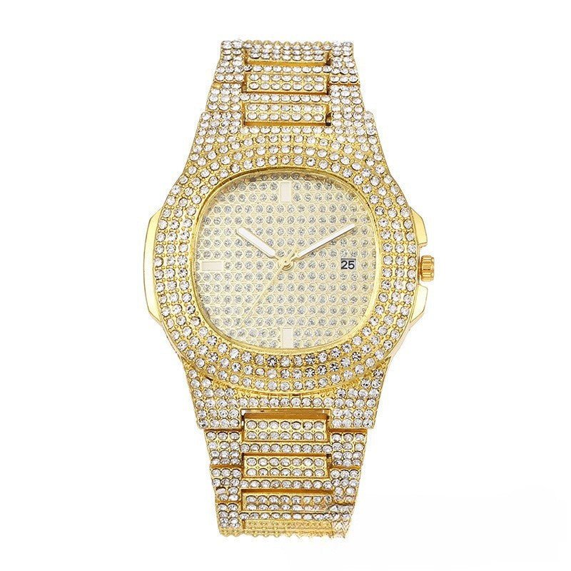 Men's Steel Strap Hip - hop Roman Quartz Watch - Oopsdadforgot.com