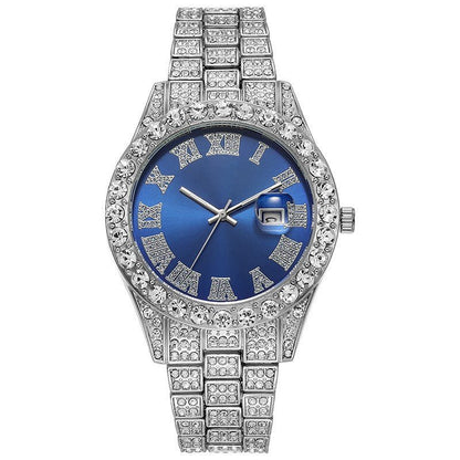 Men's Steel Strap Hip - hop Roman Quartz Watch - Oopsdadforgot.com