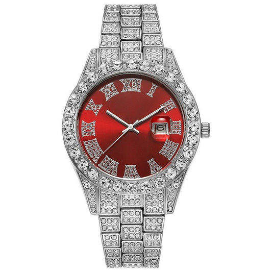 Men's Steel Strap Hip - hop Roman Quartz Watch - Oopsdadforgot.com