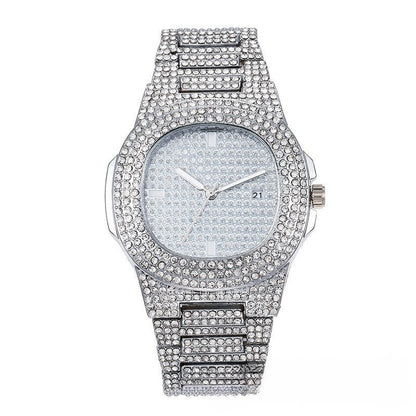 Men's Steel Strap Hip - hop Roman Quartz Watch - Oopsdadforgot.com