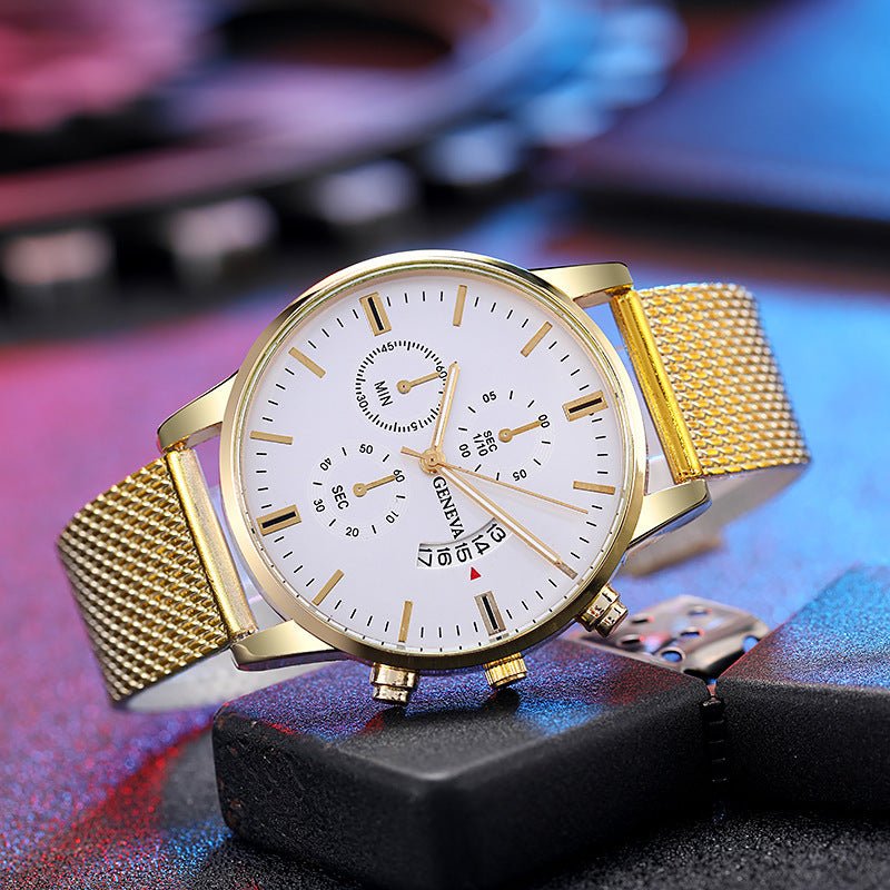 Mens Watch Fake Three - Subdial Six Hands Calendar Casual Fashionable Business Quartz - Oopsdadforgot.com