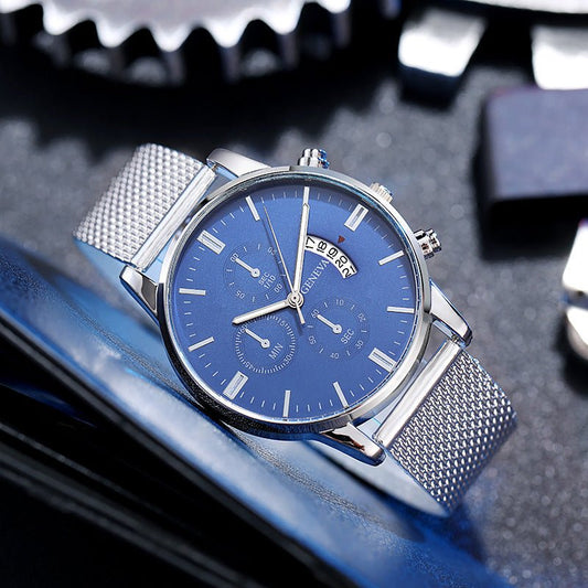 Mens Watch Fake Three - Subdial Six Hands Calendar Casual Fashionable Business Quartz - Oopsdadforgot.com