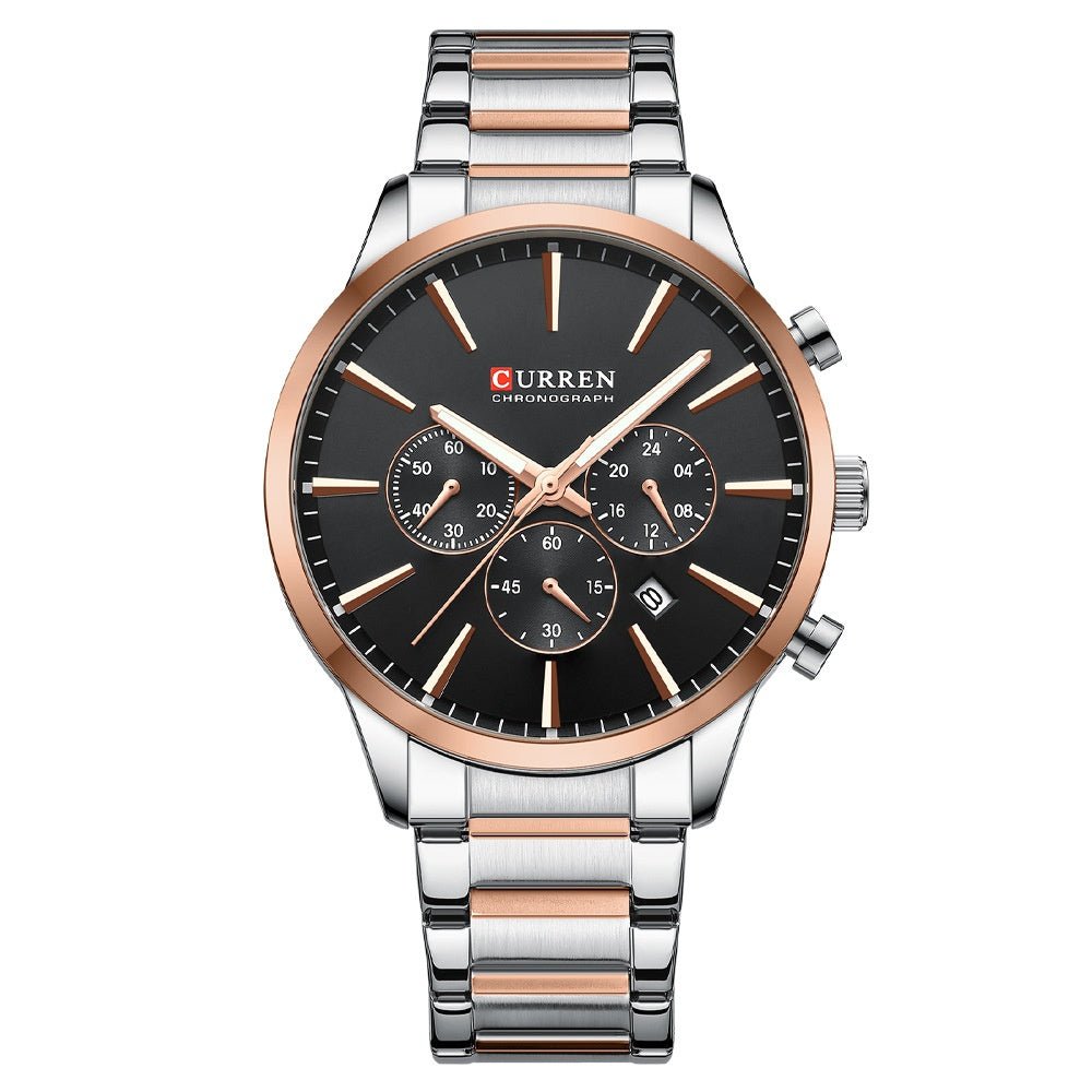 Mens Waterproof Business Round Six - Hand Calendar Watch - Oopsdadforgot.com