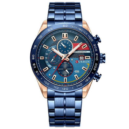 Mens Waterproof Multi - Function Watch With Large Dial And Calendar - Oopsdadforgot.com