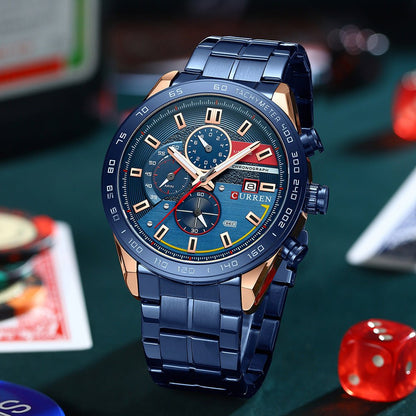 Mens Waterproof Multi - Function Watch With Large Dial And Calendar - Oopsdadforgot.com