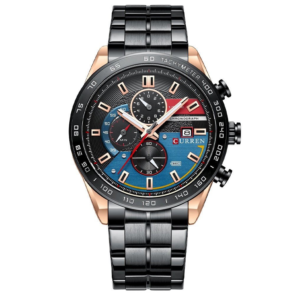 Mens Waterproof Multi - Function Watch With Large Dial And Calendar - Oopsdadforgot.com