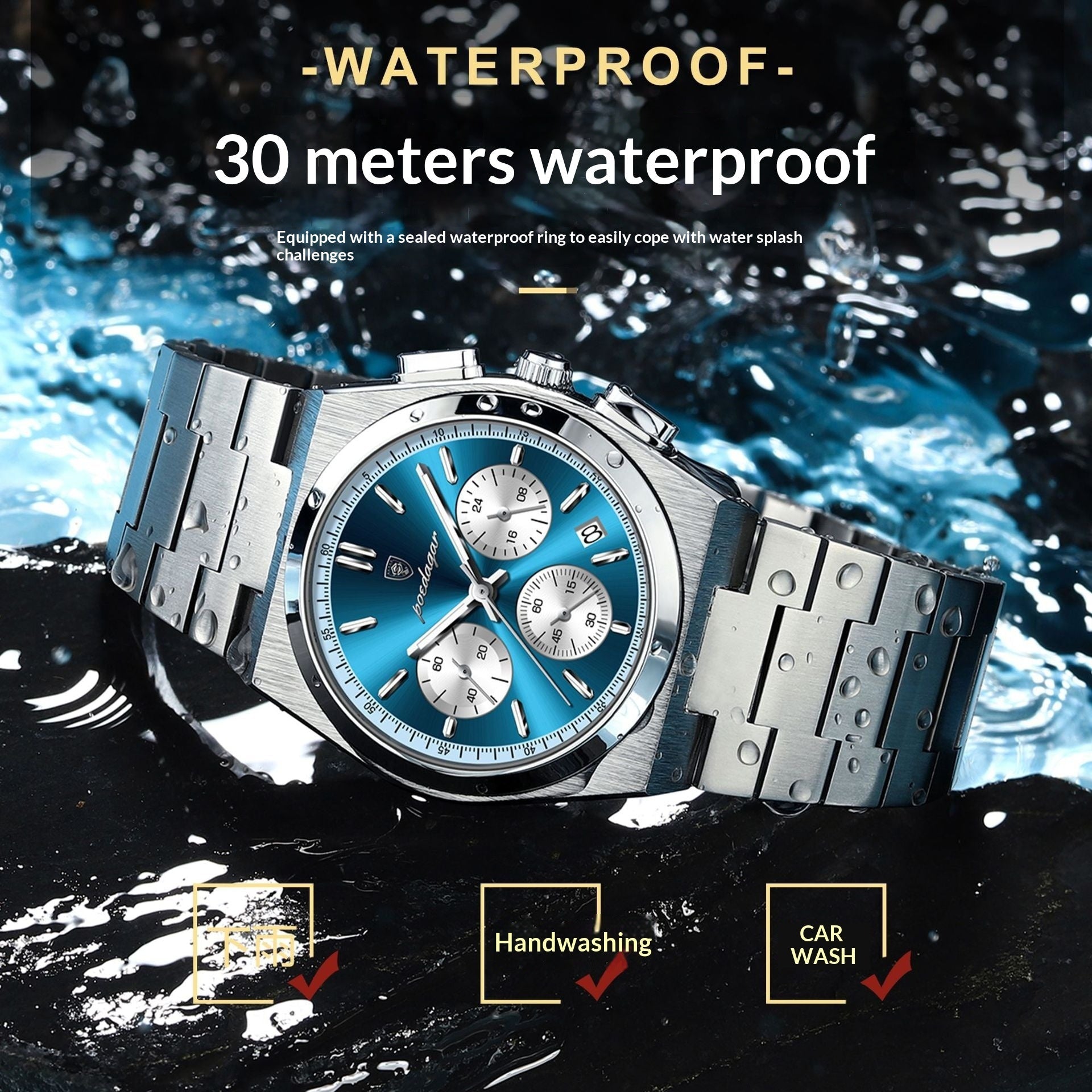Mens Waterproof Multifunctional Luminous Ultra - thin Watch - Oopsdadforgot.com