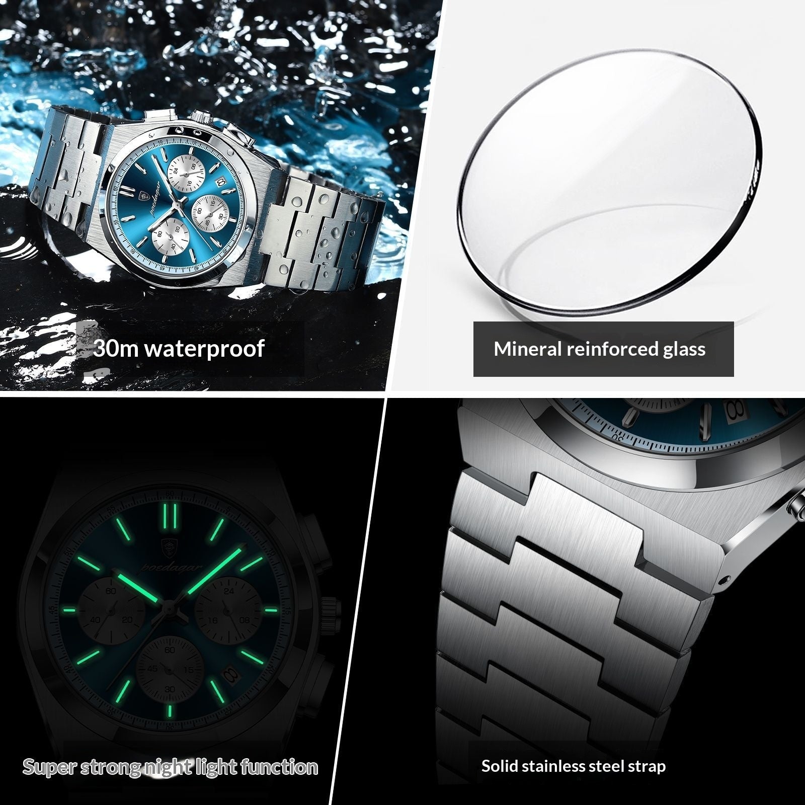 Mens Waterproof Multifunctional Luminous Ultra - thin Watch - Oopsdadforgot.com