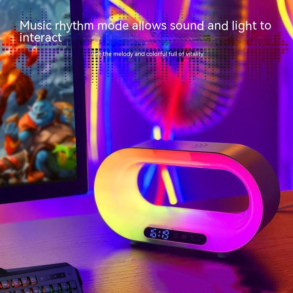 Multi - function 3 In 1 LED Night Light APP Control RGB Atmosphere Desk Lamp Smart Multifunctional Wireless Charger Alarm Clock - Oopsdadforgot.com