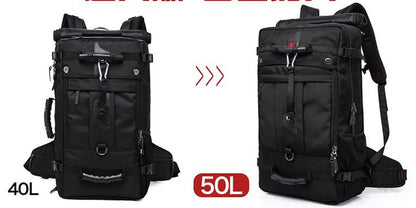 New double shoulder bag Oxford cloth bags male outdoor backpack large capacity baggage bag multifunction hiking bag - Oopsdadforgot.com