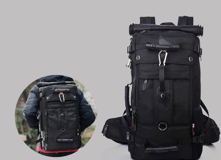 New double shoulder bag Oxford cloth bags male outdoor backpack large capacity baggage bag multifunction hiking bag - Oopsdadforgot.com