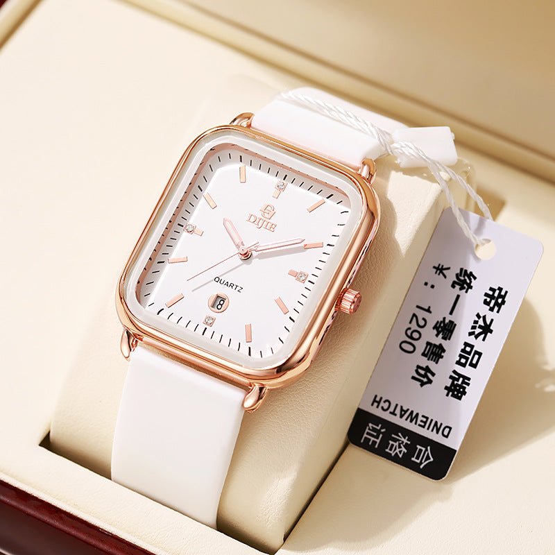 New Large Dial Square Silicone Unisex Couple Watch - Oopsdadforgot.com
