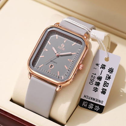 New Large Dial Square Silicone Unisex Couple Watch - Oopsdadforgot.com