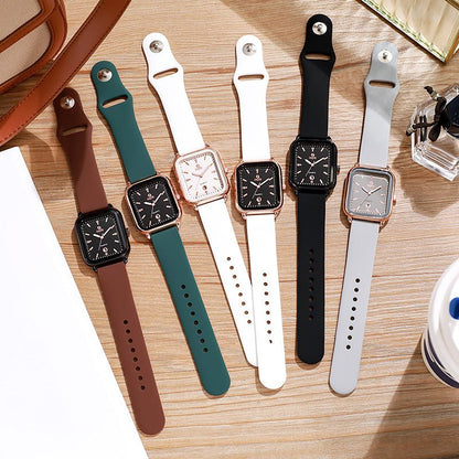 New Large Dial Square Silicone Unisex Couple Watch - Oopsdadforgot.com