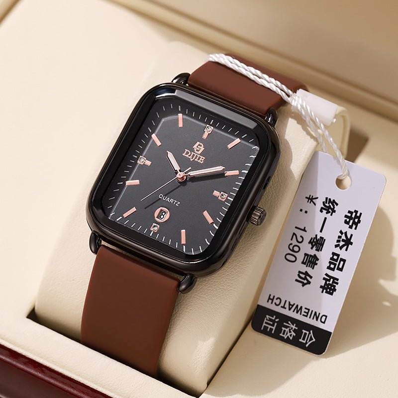 New Large Dial Square Silicone Unisex Couple Watch - Oopsdadforgot.com