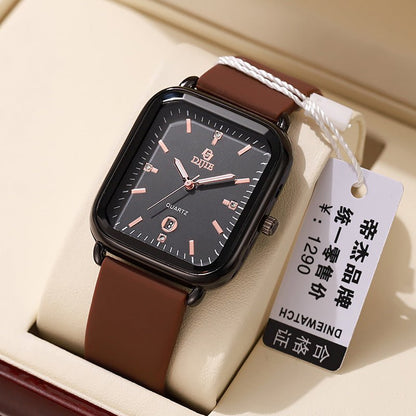 New Large Dial Square Silicone Unisex Couple Watch - Oopsdadforgot.com