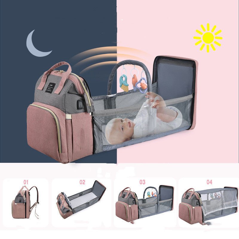 New Mummy Baby Crib Backpack Large Capacity Out Milk Insulated Bag Women - Oopsdadforgot.com