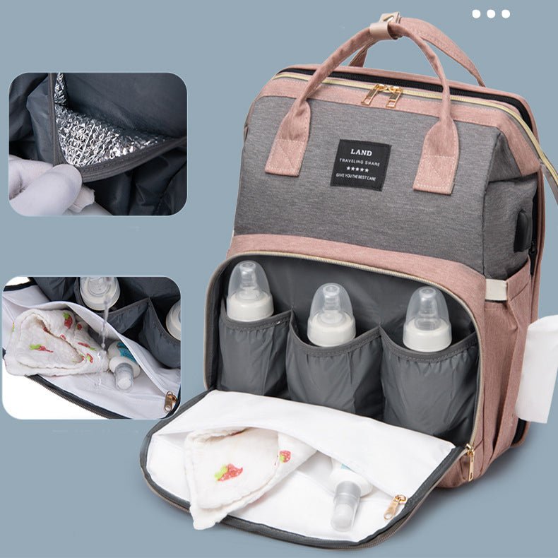 New Mummy Baby Crib Backpack Large Capacity Out Milk Insulated Bag Women - Oopsdadforgot.com