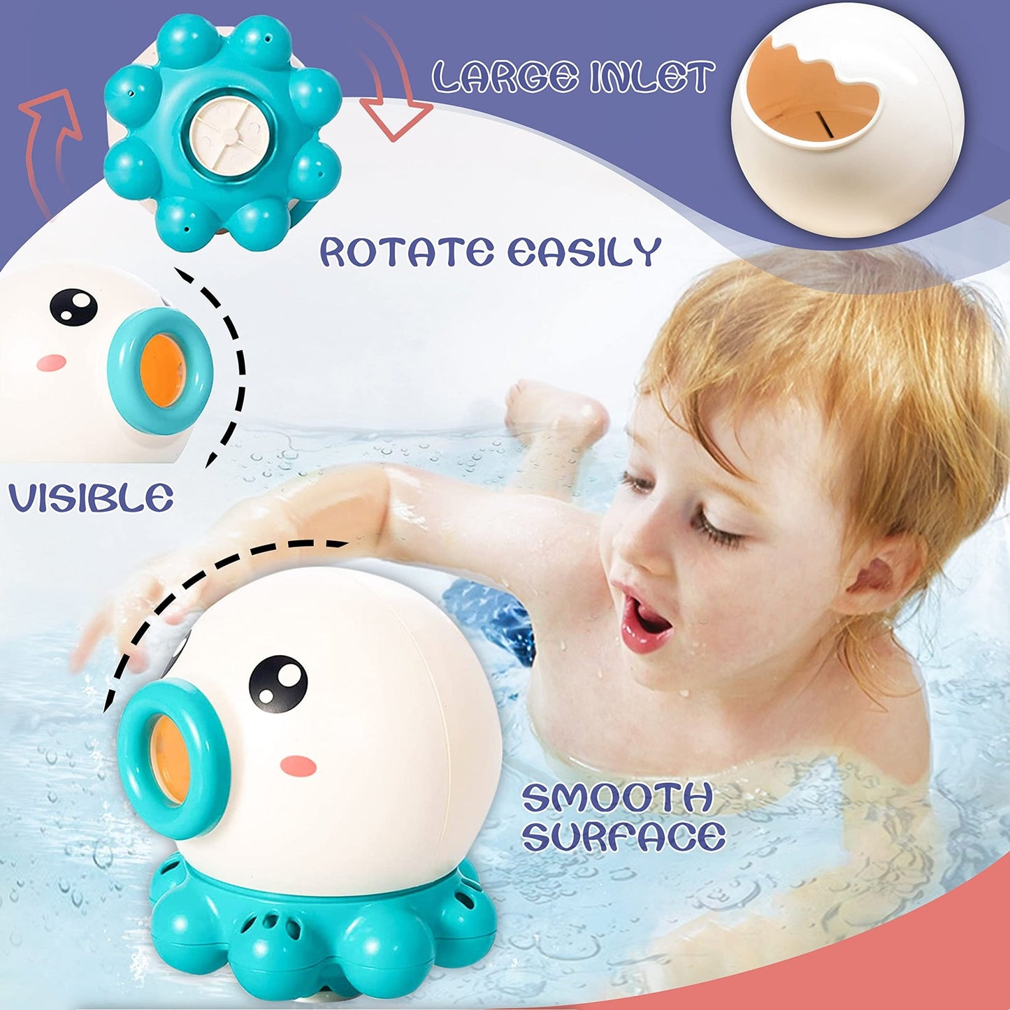 Octopus Fountain Bath Toy Water Jet Rotating Shower Bathroom Toy Summer Water Toys Sprinkler Beach Toys Kids Water Toys - Oopsdadforgot.com