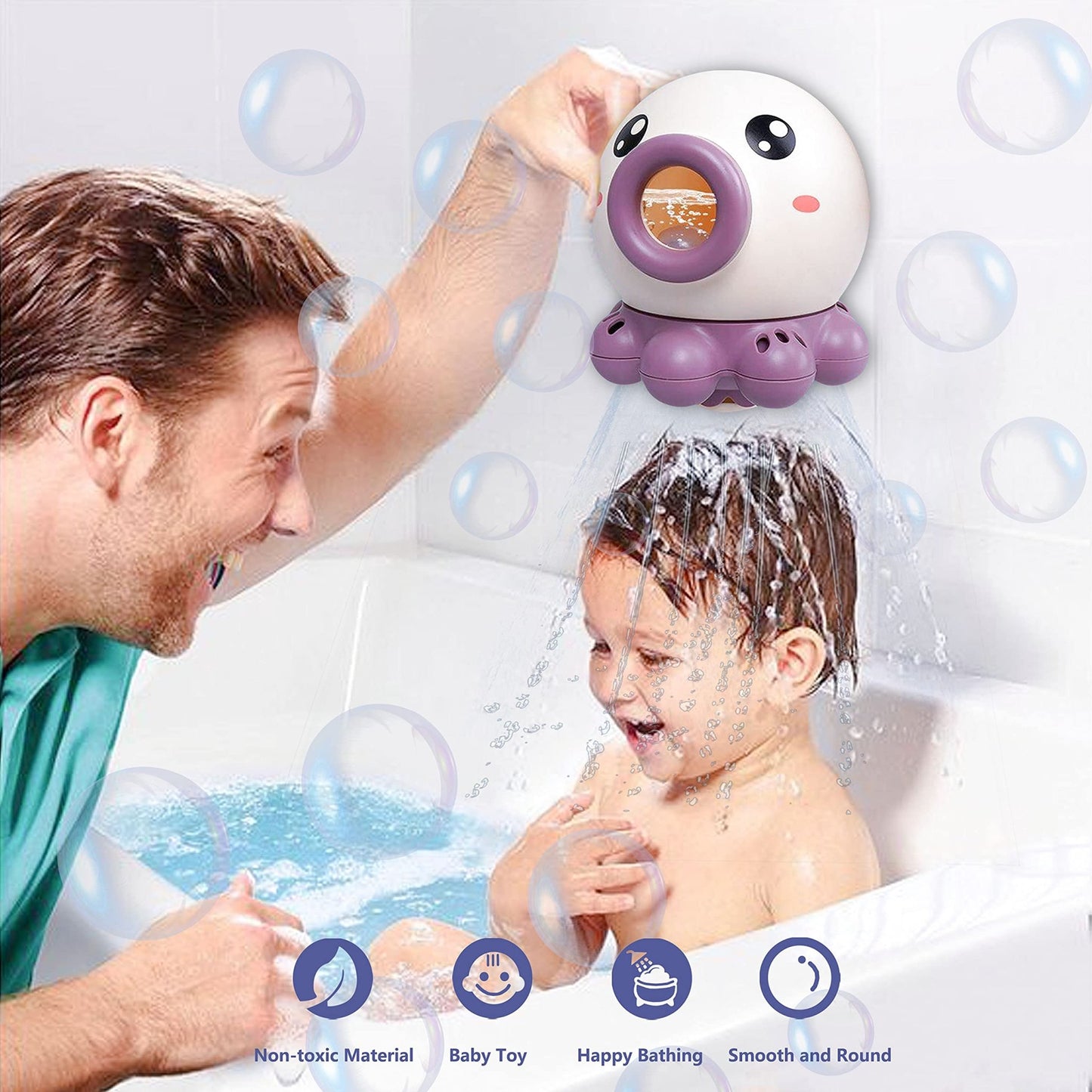 Octopus Fountain Bath Toy Water Jet Rotating Shower Bathroom Toy Summer Water Toys Sprinkler Beach Toys Kids Water Toys - Oopsdadforgot.com