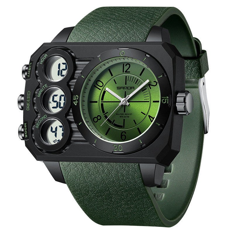 Outdoor Sports Waterproof Watch For Men Rugged Design With A Large Dial And Dual Display - Oopsdadforgot.com