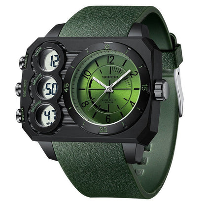 Outdoor Sports Waterproof Watch For Men Rugged Design With A Large Dial And Dual Display - Oopsdadforgot.com