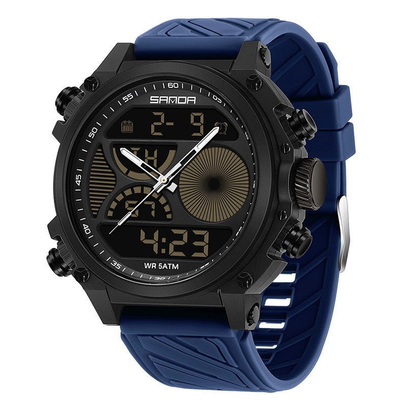 Outdoor Sports Waterproof Watch For Men Rugged Design With A Large Dial And Dual Display - Oopsdadforgot.com