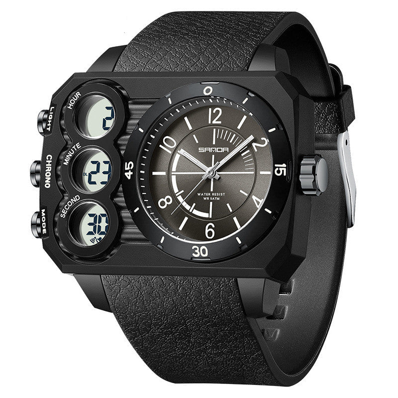 Outdoor Sports Waterproof Watch For Men Rugged Design With A Large Dial And Dual Display - Oopsdadforgot.com