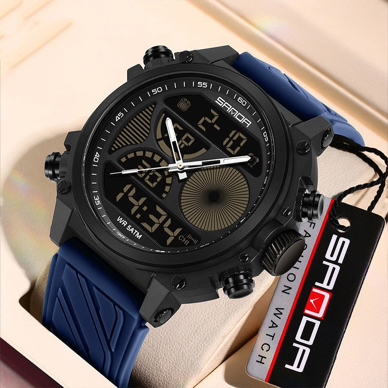 Outdoor Sports Waterproof Watch For Men Rugged Design With A Large Dial And Dual Display - Oopsdadforgot.com