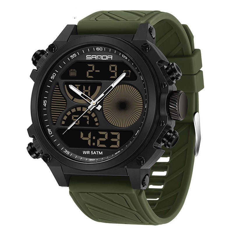 Outdoor Sports Waterproof Watch For Men Rugged Design With A Large Dial And Dual Display - Oopsdadforgot.com
