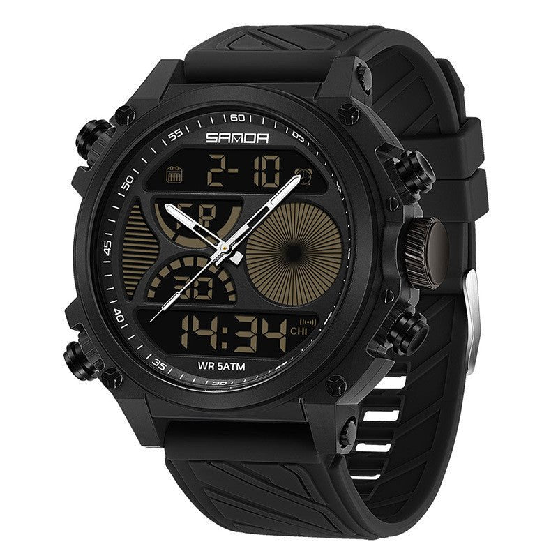 Outdoor Sports Waterproof Watch For Men Rugged Design With A Large Dial And Dual Display - Oopsdadforgot.com