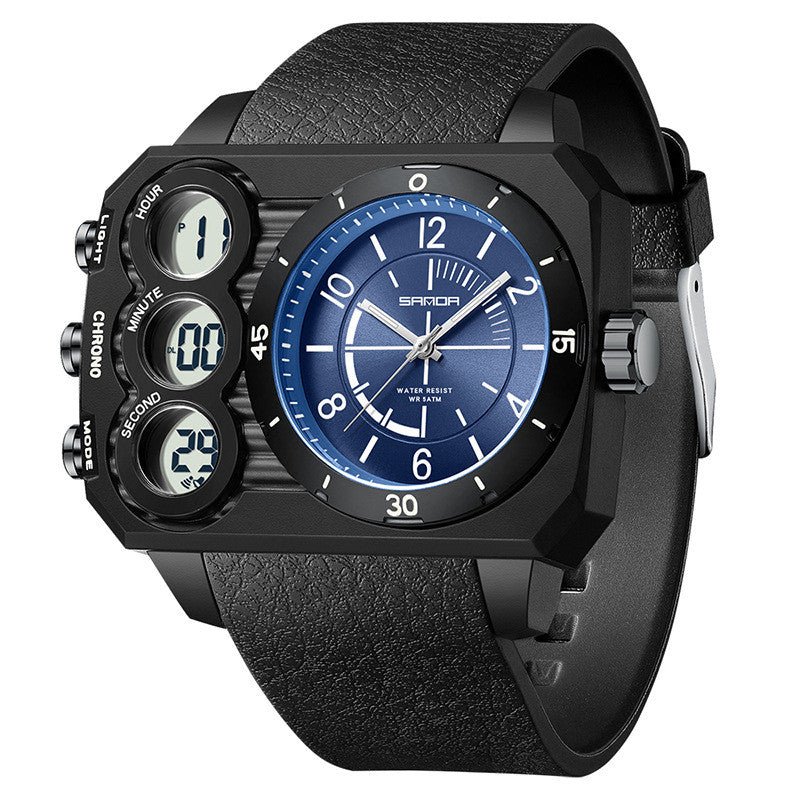 Outdoor Sports Waterproof Watch For Men Rugged Design With A Large Dial And Dual Display - Oopsdadforgot.com