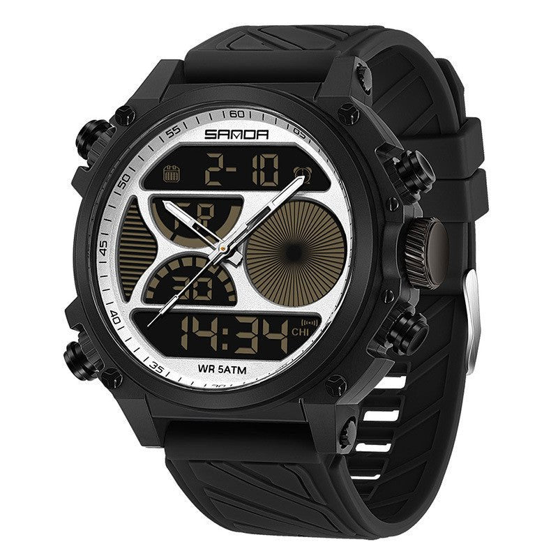 Outdoor Sports Waterproof Watch For Men Rugged Design With A Large Dial And Dual Display - Oopsdadforgot.com